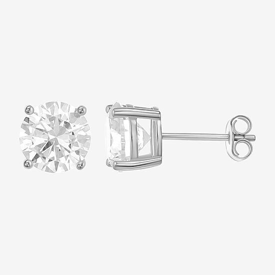 Womens Cubic Zirconia Sterling Silver Round 3 Pair Earring Set