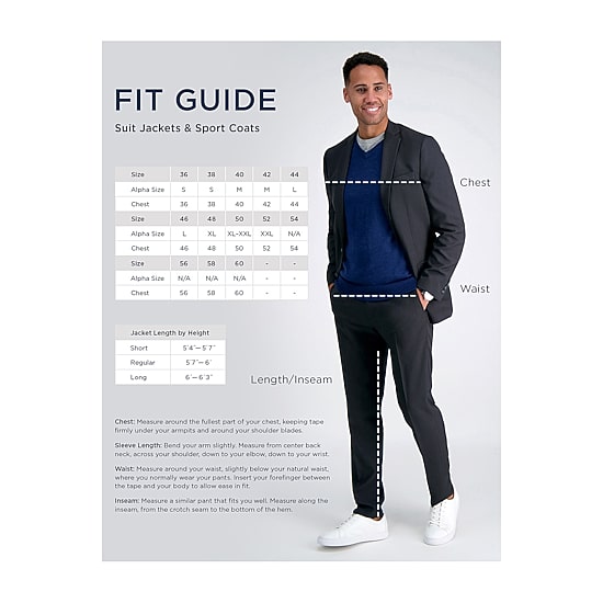 Haggar The Active Series Mens Big and Tall Stretch Fabric Classic Fit Sport Coat