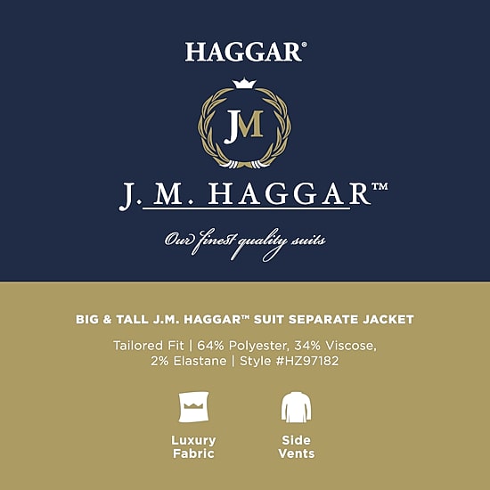 Haggar JMH Tailored Mens Stretch Fabric Modern Fit Big and Tall Suit Jacket