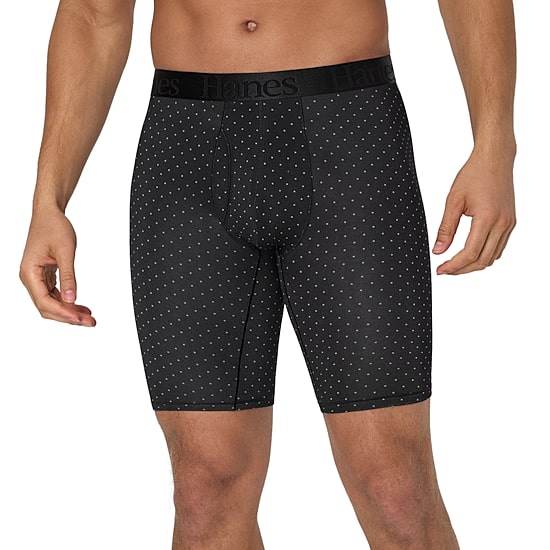 Hanes Supersoft Bonus Pack Mens 4 Pack Long Leg Boxer Briefs Uo2lp4