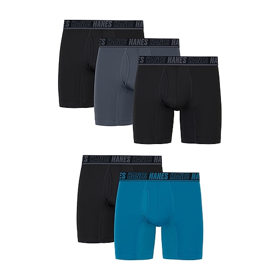 Hanes Moves Xtemp Performance Bonus Pack Mens 5 Pack Boxer Briefs Um2bd5