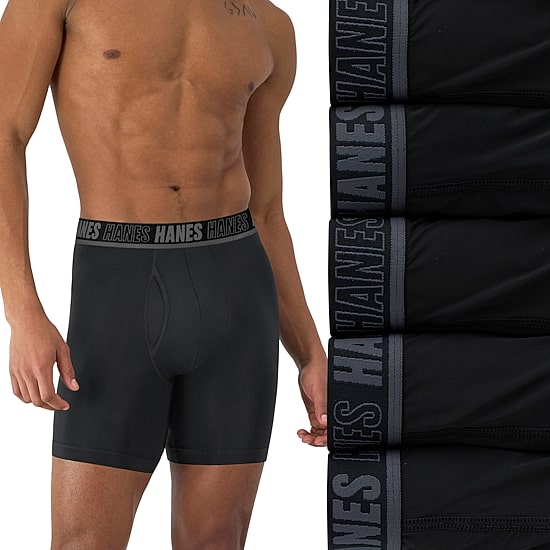 Hanes Moves Xtemp Performance Total Support Pouch Bonus Pack Mens 5 Pack Support Pouch Boxer Briefs Umsbe5