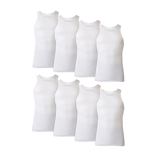Hanes Ultimate Bonus Pack Mens U Neck Sleeveless 8 Pack Tank