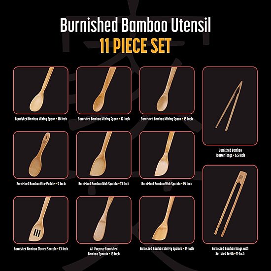 Joyce Chen Burnished Bamboo 11-pc. Utensil Set