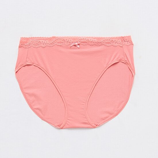 Ambrielle Cotton Womens Average + Full Figure High Cut Panty 372180