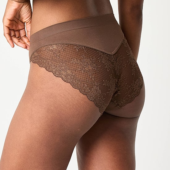 Ambrielle Seamless Lace High Cut Panty