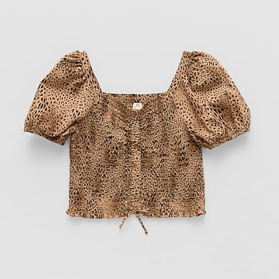 Thereabouts Little & Big Kid Girls Square Neck Short Sleeve Blouse