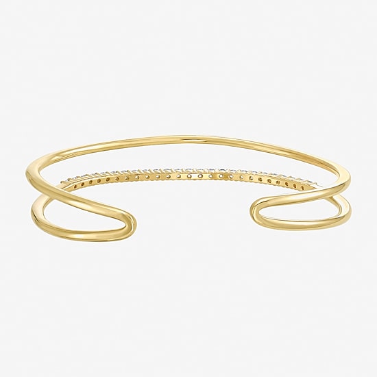 Limited Quantities! Womens 1 CT. T.W. White Diamond 14K Gold Over Silver Cuff Bracelet