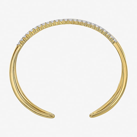 Limited Quantities! Womens 1 CT. T.W. White Diamond 14K Gold Over Silver Cuff Bracelet