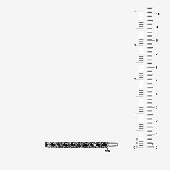 Midnight Black Limited Quantities! Mens 7 Ct.T.W. Natural Black Diamond Sterling Silver Round Tennis Bracelet