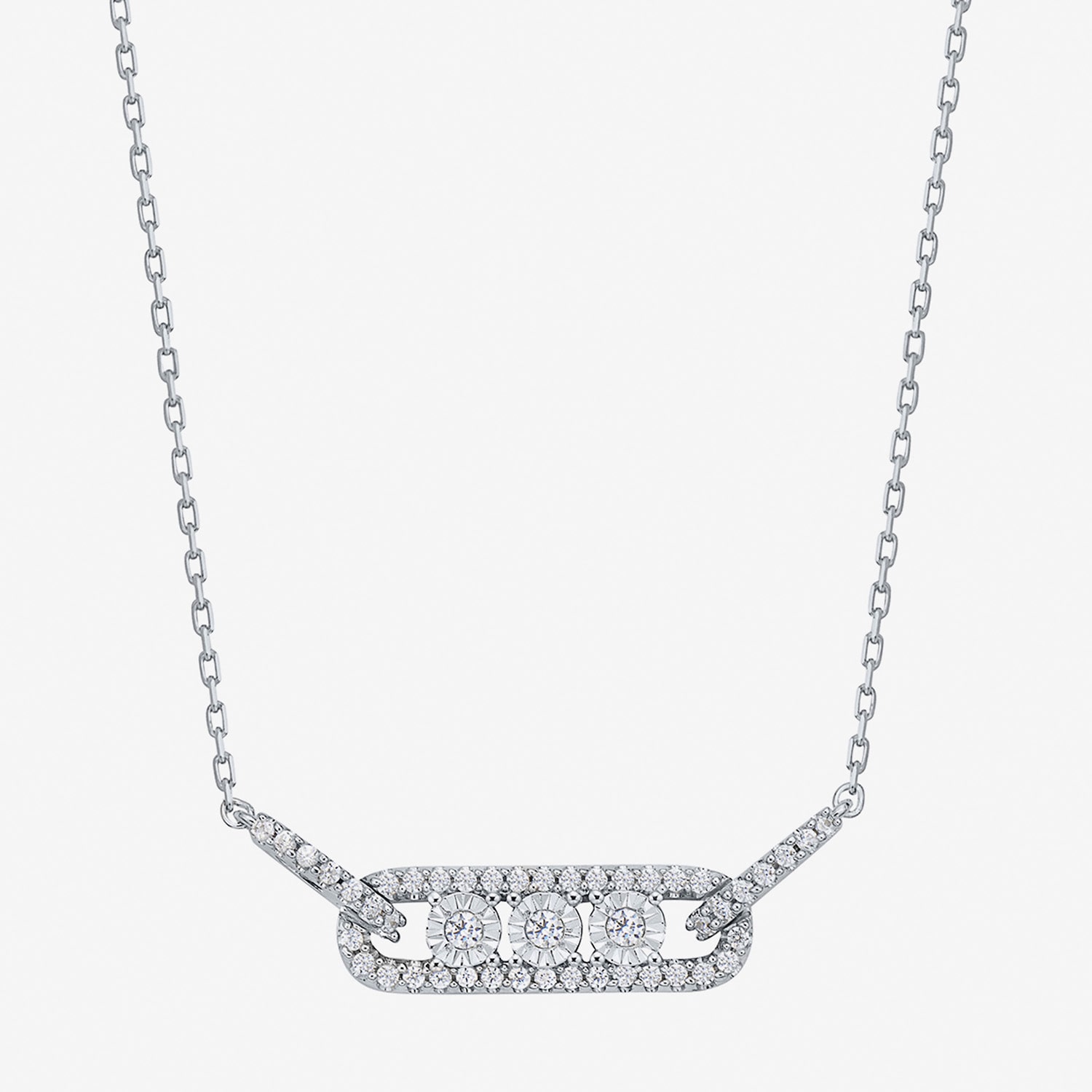 Limited Quantities! Womens 1/5 CT. Natural White Diamond Sterling Silver 18 Inch Pendant Necklace