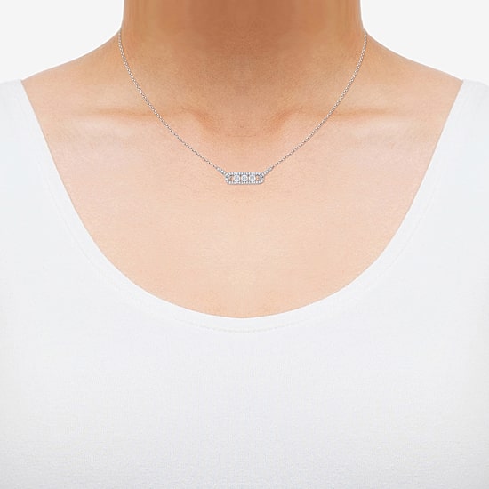 Limited Quantities! Womens 1/5 CT. Natural White Diamond Sterling Silver 18 Inch Pendant Necklace