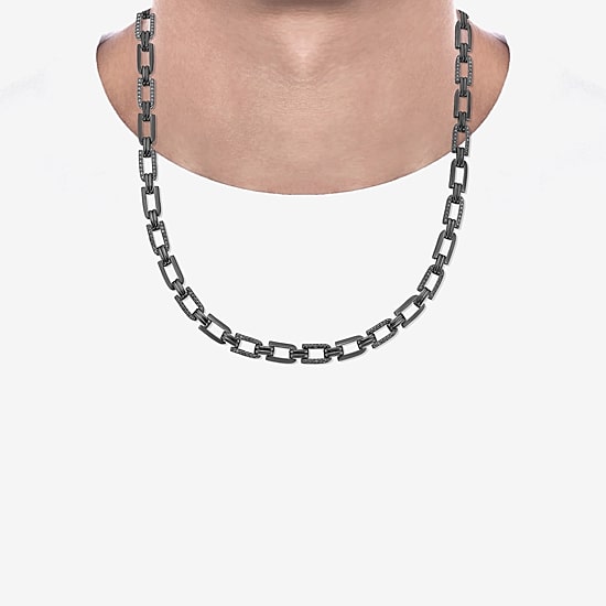 Midnight Black Limited Quantities! Mens Sterling Silver 22 Inch Chain Necklace