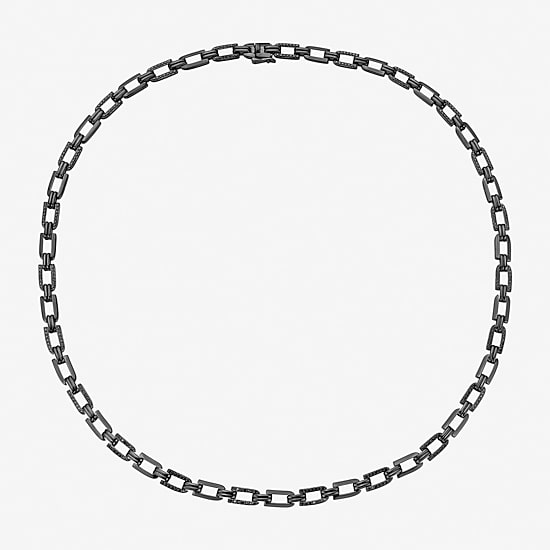 Midnight Black Limited Quantities! Mens Sterling Silver 22 Inch Chain Necklace
