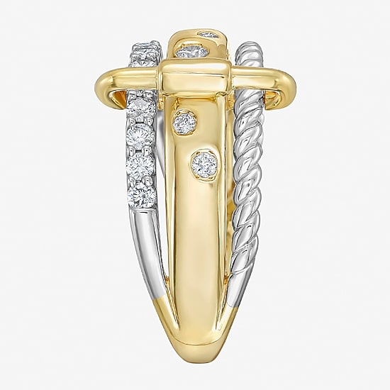 Limited Quantities! Womens 13MM 1/2 CT. T.W. Lab Grown White Diamond 10K Gold Over Silver Band