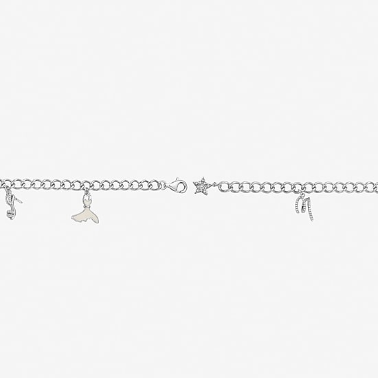 Limited Quantities! Womens 1/4 CT. T.W. Natural White Diamond Sterling Silver Round Charm Bracelet