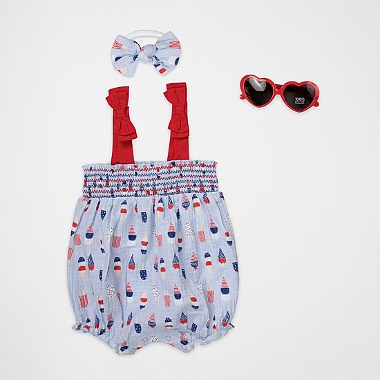Baby Essentials Americana Baby Girls Sleeveless Romper