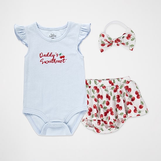 Baby Essentials Baby Girls 3-pc. Short Set
