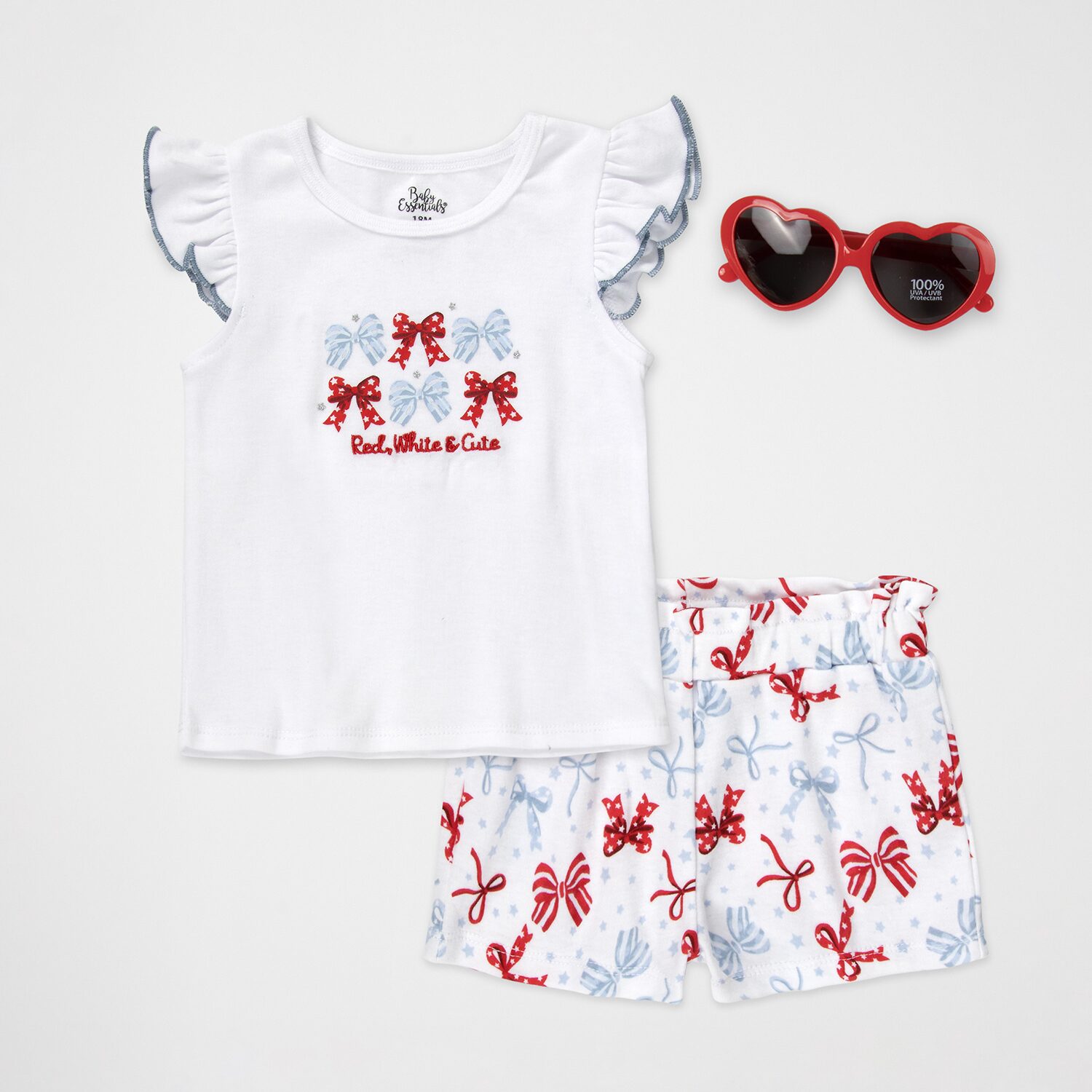 Baby Essentials Americana Girls 2-pc. Short Set