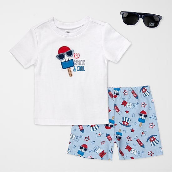 Baby Essentials Americana Baby Boys 3-pc. Short Set