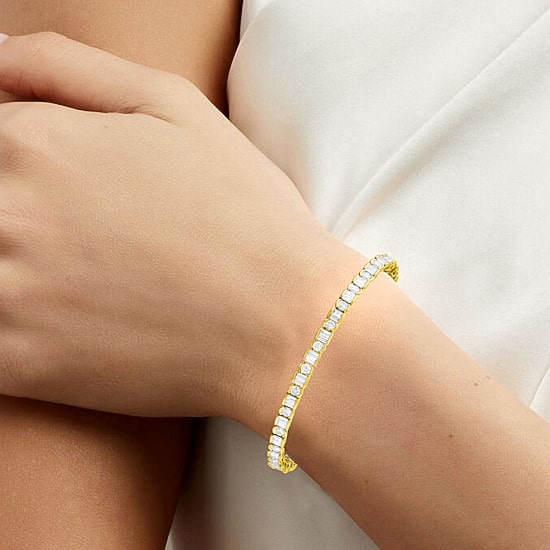 Womens 4 CT. T.W. Lab Grown White Diamond 10K Gold Tennis Bracelet