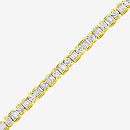 Womens 4 CT. T.W. Lab Grown White Diamond 10K Gold Tennis Bracelet