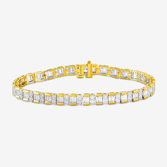 Womens 5 CT. T.W. Lab Grown White Diamond 10K Gold Tennis Bracelet
