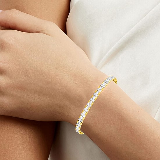 Womens 5 CT. T.W. Lab Grown White Diamond 10K Gold Tennis Bracelet