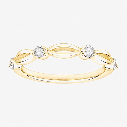 (F / Vs2) Womens 2.5MM 1/4 CT. T.W. Lab Grown White Diamond 10K Gold Wedding Band, 9, Yellow
