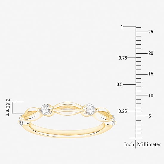 (F / Vs2) Womens 2.5MM 1/4 CT. T.W. Lab Grown White Diamond 10K Gold Wedding Band