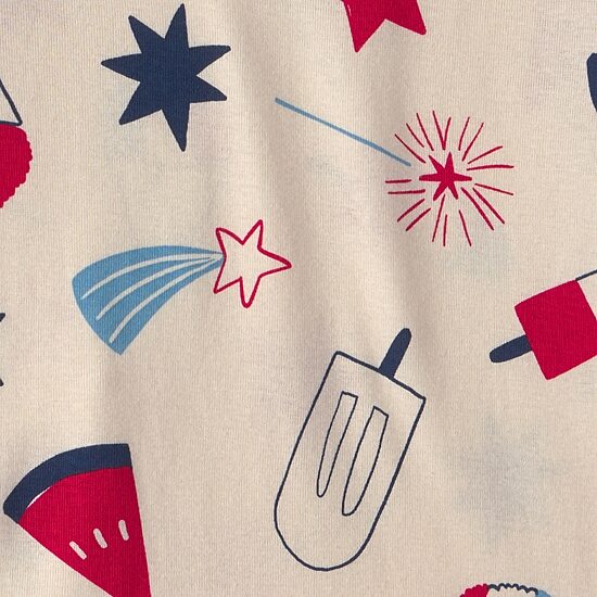 Carter's Fourth Of July Little & Big Kid Boys Round Neck Short Sleeve 2-pc. Pajama Set