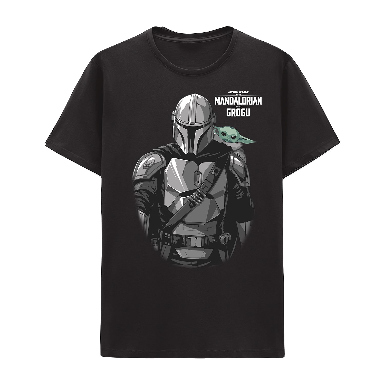 Mandalorian Little & Big Kid Boys Crew Neck Short Sleeve Regular Fit Star Wars Graphic T-Shirt