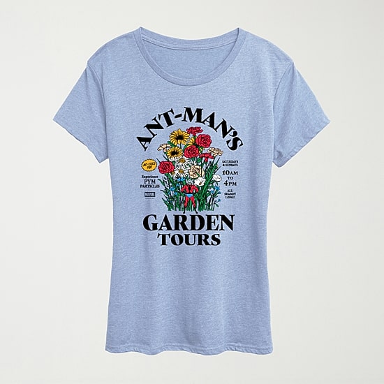 Garden Tours Womens Crew Neck Short Sleeve Classic Fit Ant Man Graphic T-Shirt
