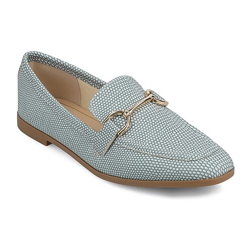 Journee Collection Womens Square Closed Toe Loafers, 9 Medium, Blue
