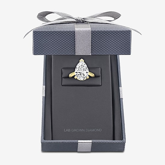 Grown Gorgeous (F / Vs2) Womens 4 1/2 CT. T.W. Lab Grown White Diamond 14K Gold Pear Solitaire Engagement Ring