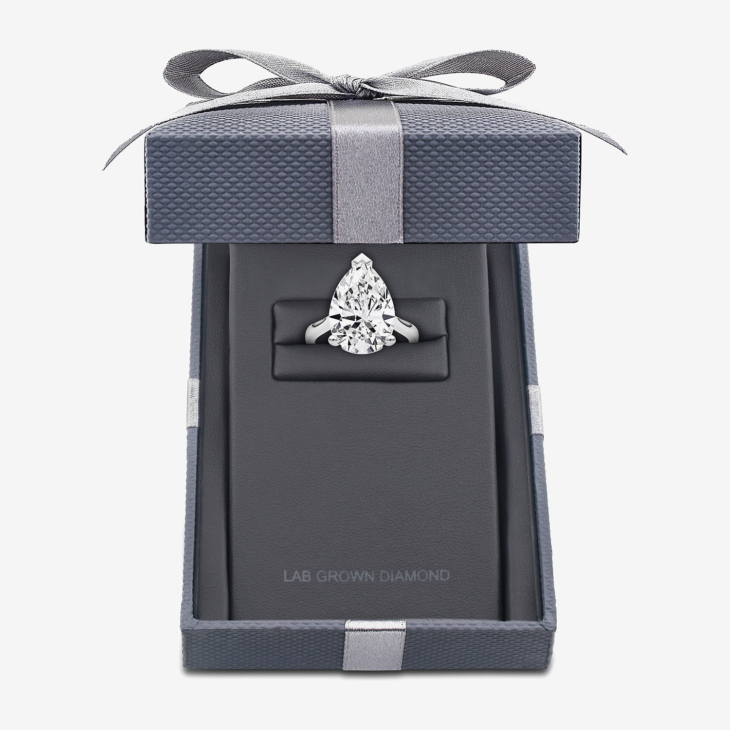 Grown Gorgeous (F / Vs2) Womens 5 5/8 Ct. T.W. Lab White Diamond Platinum Pear Solitaire Engagement Ring