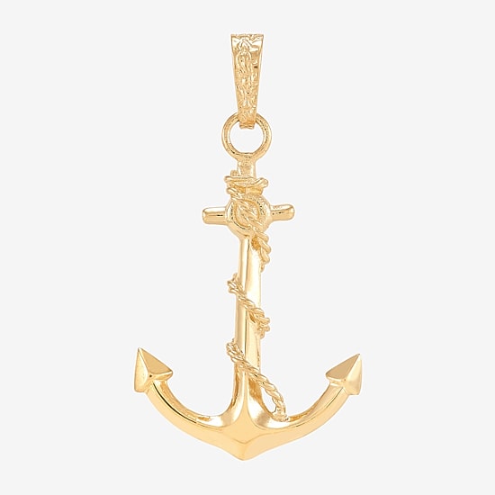 Unisex Adult 10K Gold Anchor Pendant