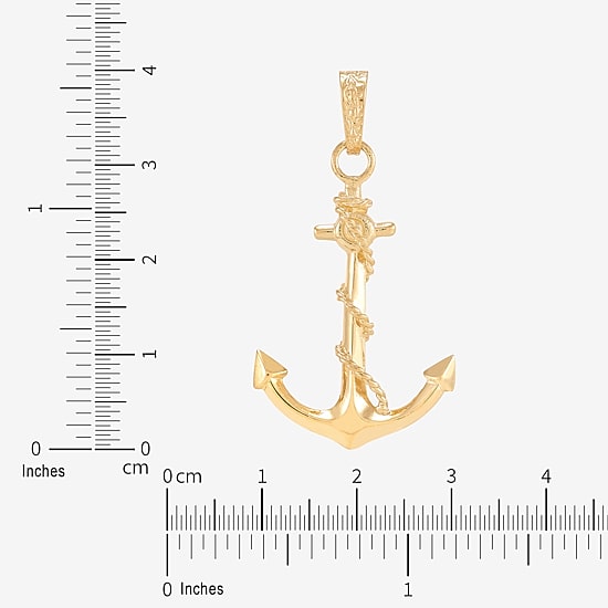 Unisex Adult 10K Gold Anchor Pendant