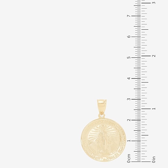 Virgin Mary Womens 14K Gold Round Pendant