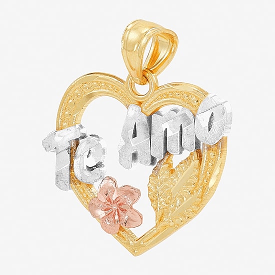 Womens 14K Gold Heart Pendant