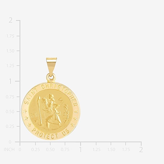 St.Christopher Unisex Adult 14K Gold Round Pendant