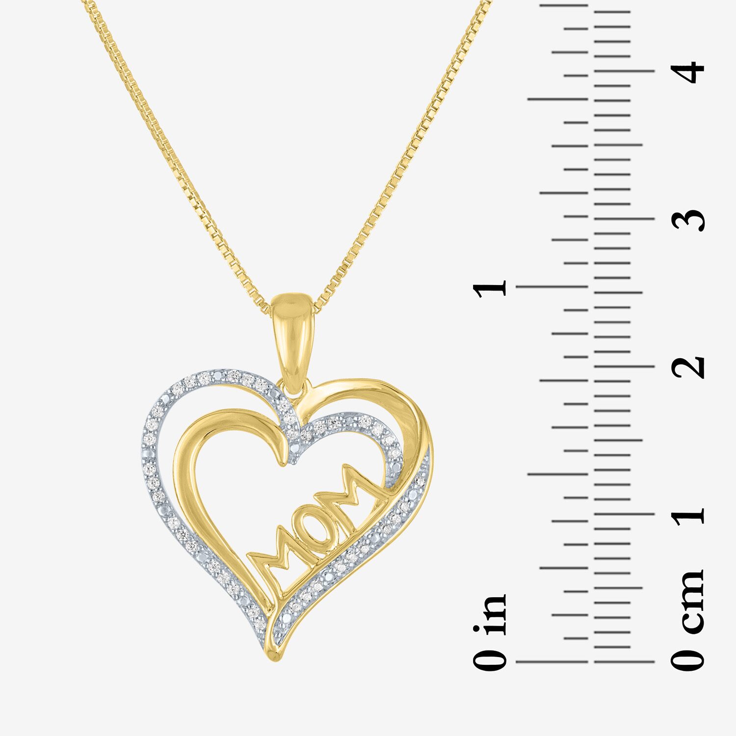 G-H / Si2-I1) Womens 1/10 CT. T.W. Lab Grown White Diamond 14K Gold Over Silver Heart 18 Inch Pendant Necklace