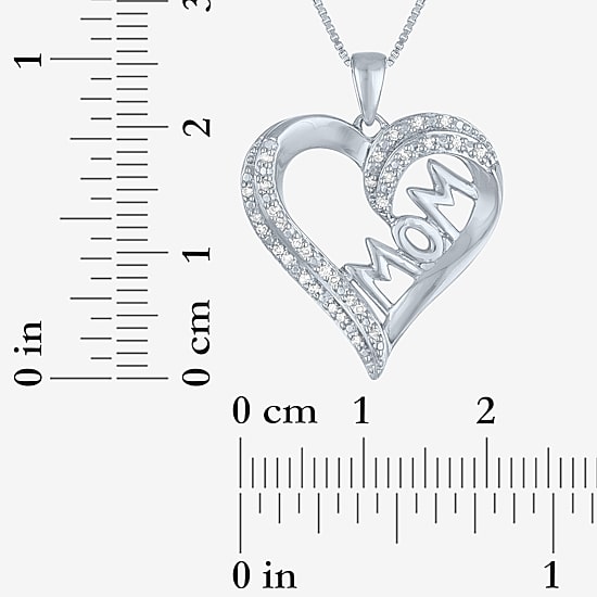 (G-H  /  Si2-I1) Womens 1/10 CT. T.W. Lab Grown White Diamond Sterling Silver Heart 18 Inch Pendant Necklace