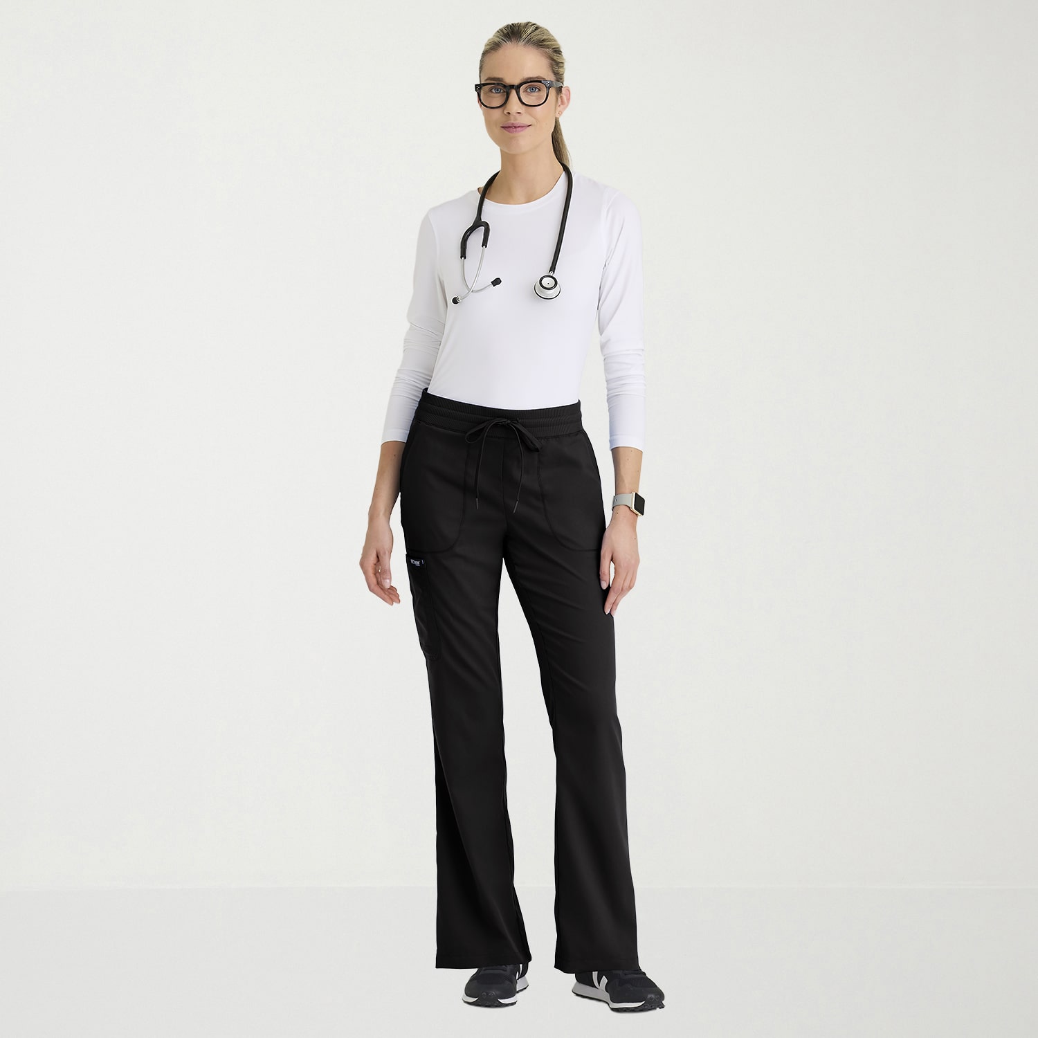 Grey's Anatomy™ by Barco Classic Grp735 Erin 5-Pocket Mid-Rise Fit & Flare Leg Womens Plus Tall Stretch Fabric Moisture Wicking Scrub Pant