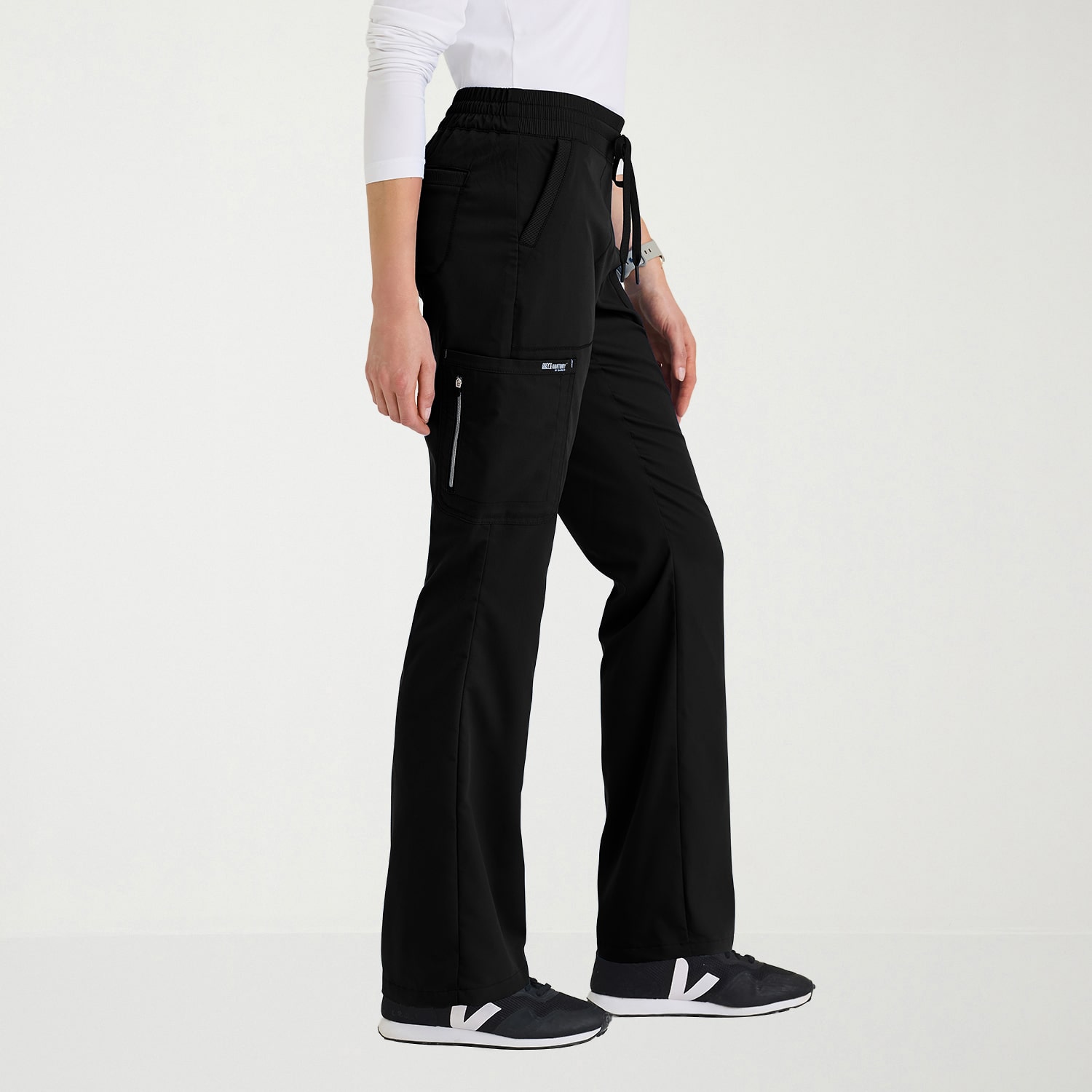 Grey's Anatomy™ by Barco Classic Grp735 Erin 5-Pocket Mid-Rise Fit & Flare Leg Womens Plus Tall Stretch Fabric Moisture Wicking Scrub Pant