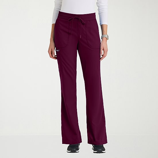 Grey's Anatomy™ by Barco Classic Grp735 Erin 5-Pocket Mid-Rise Fit & Flare Leg Womens Stretch Fabric Moisture Wicking Scrub Pant