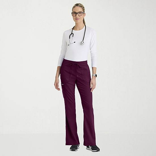Grey's Anatomy™ by Barco Classic Grp735 Erin 5-Pocket Mid-Rise Fit & Flare Leg Womens Stretch Fabric Moisture Wicking Scrub Pant