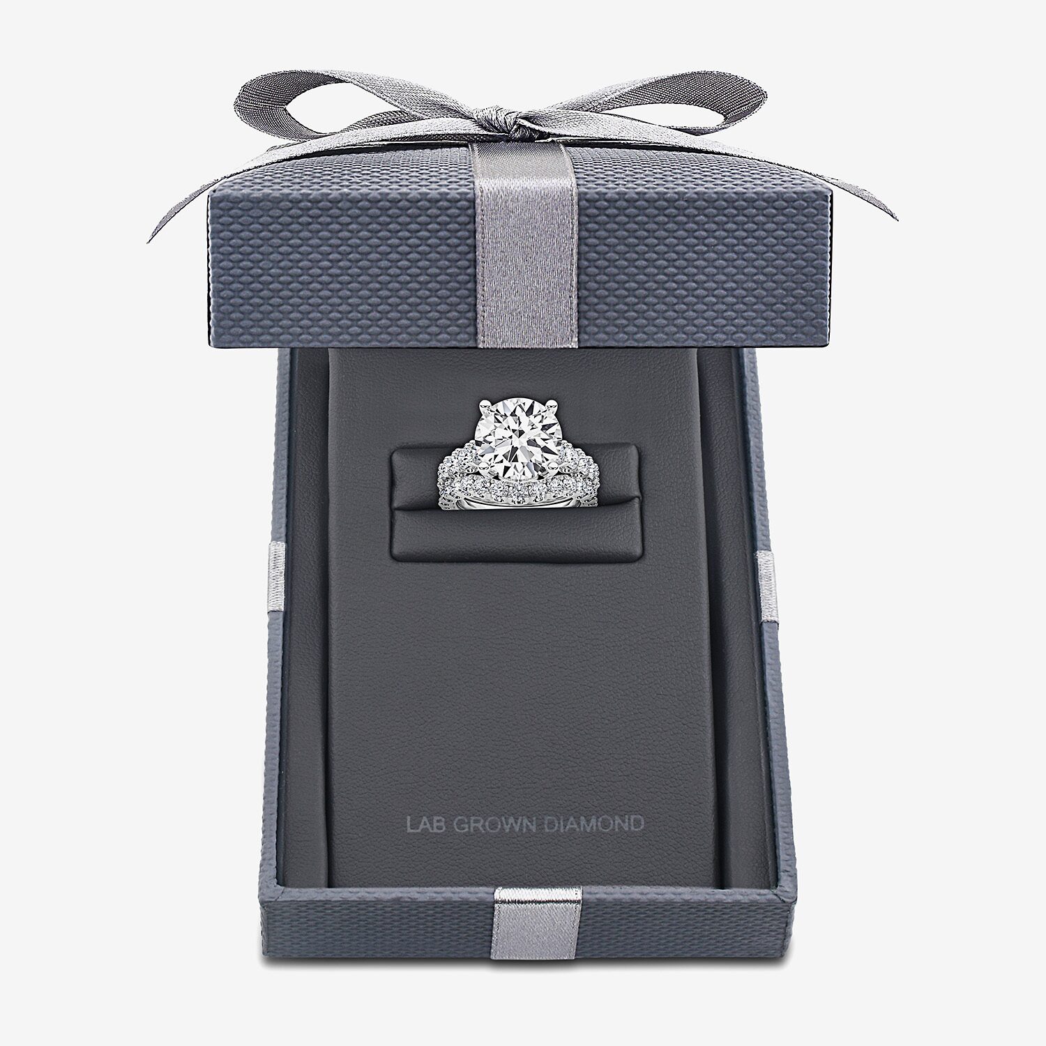 Grown Gorgeous (F / Vs2) Womens 1/ Ct. T.W. Lab White Diamond 14K Gold Round Side Stone Bridal Set