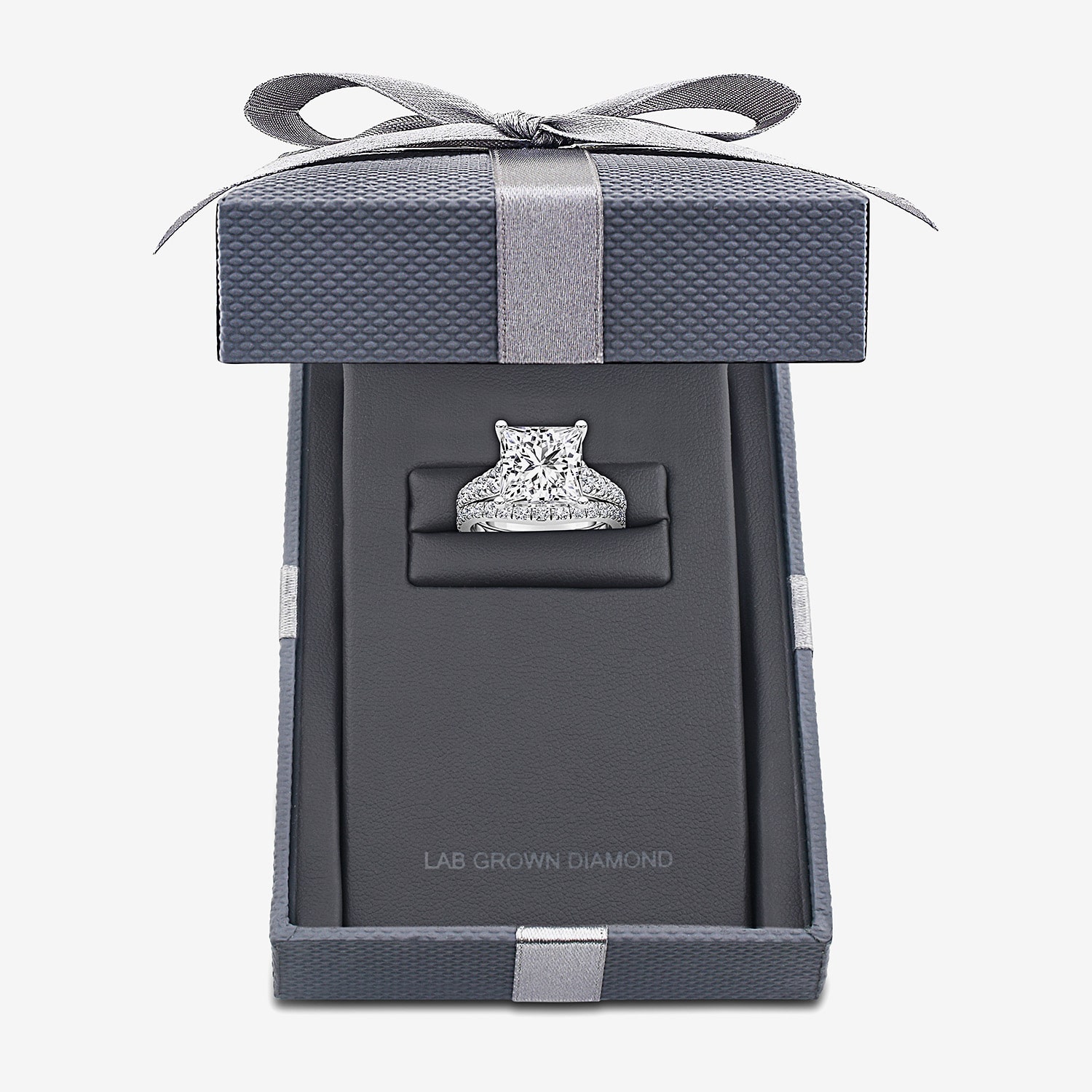 Grown Gorgeous (F / Vs2) Womens 4 5/8 Ct. T.W. Lab White Diamond 14K Gold Side Stone Bridal Set