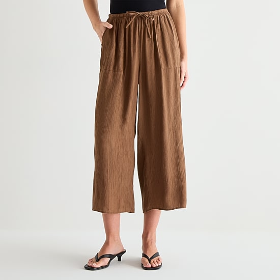 A.N.A Womens Tall Wide Leg Cropped Pant